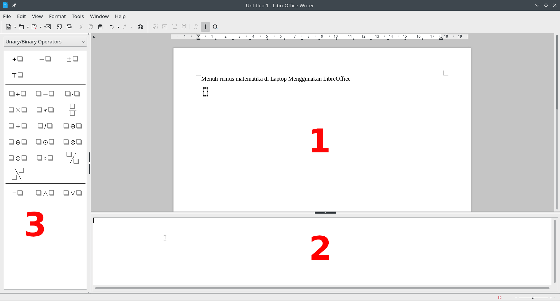 Tampilan LibreOffice Formula